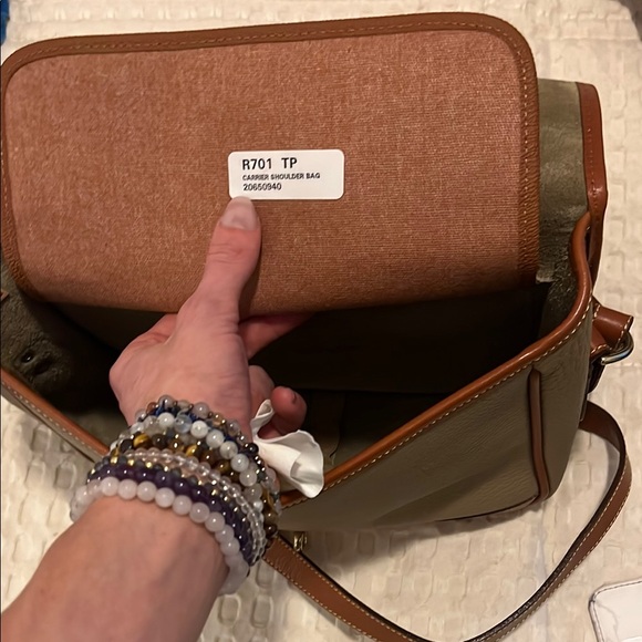 Vintage Tan and Brown Crossbody Bag - Picture 9 of 12